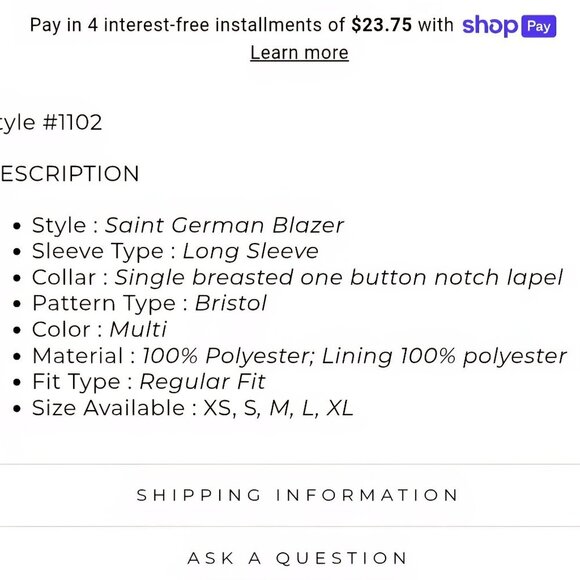 Jean Pierre Kilfa Paris NWT Saint Germain Blazer Bristol Designer Size XL - Picture 15 of 15